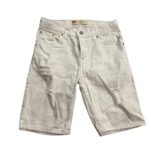 Levi’s | 511 Denim Jean White Distressed Shorts Size 16 Regular Cotton